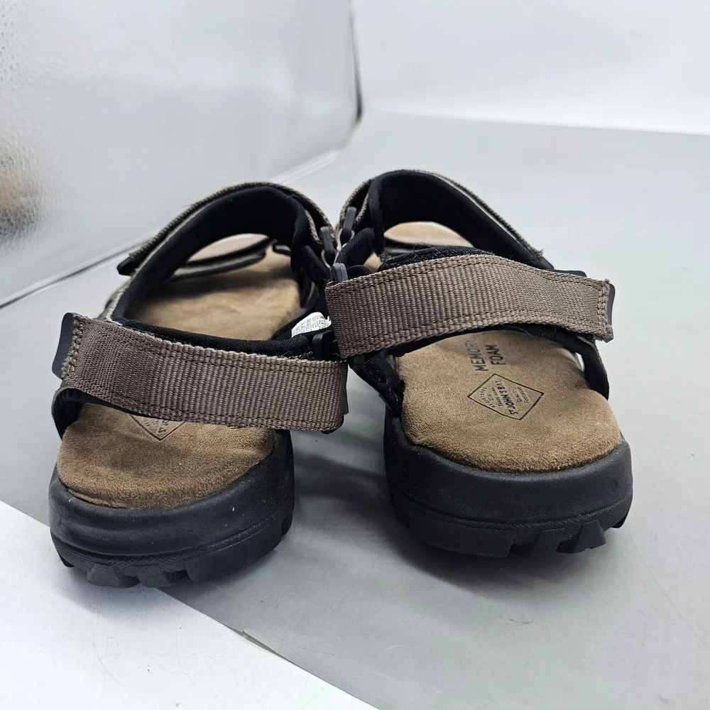 St Johns Bay SJB LEO Mens Brown Memory Foam Sport Hiking Sandals Size 9 629-1005